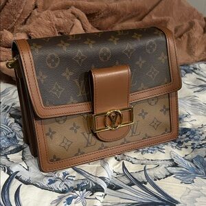 Louis Vuitton Dauphine Crossbody with Gold Chain